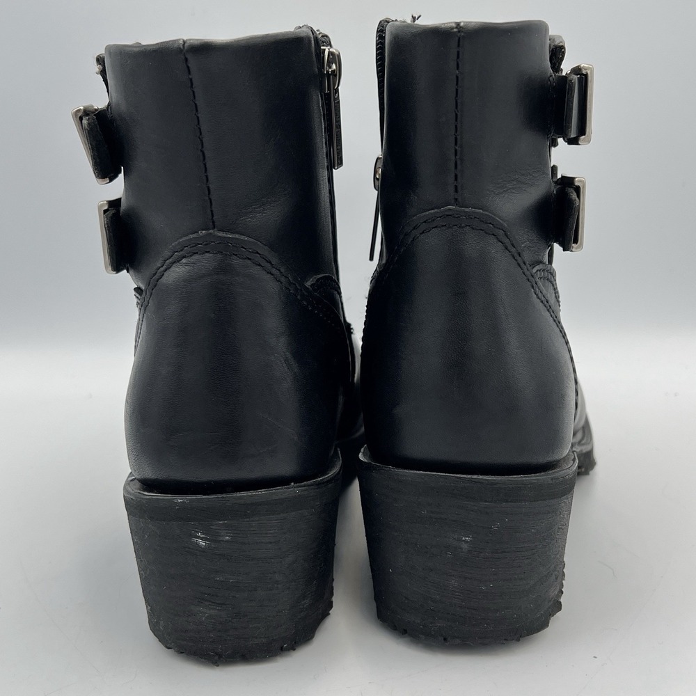 Harley Davidson Boots Womens 9 Black‎ Leather Double Buckle HD Motorcycle - Picture 3 of 10